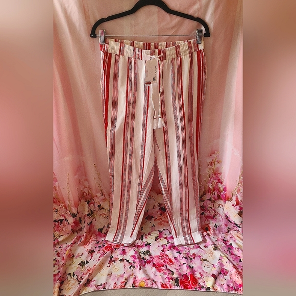 New CHARTER CLUB Intimates White Pocketed Striped Linen Pants PS - Picture 3 of 7